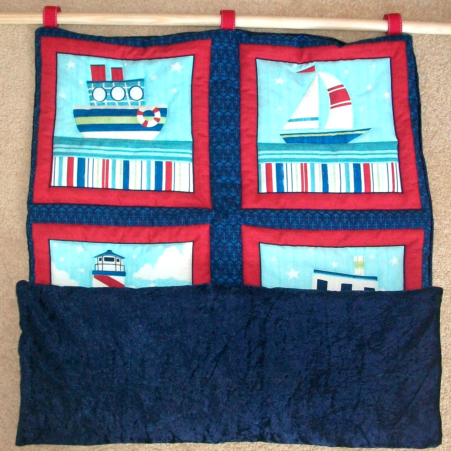 nautical-boat-ship-lighthouse-quilted-wall-hanging-6-pictures-on-luulla